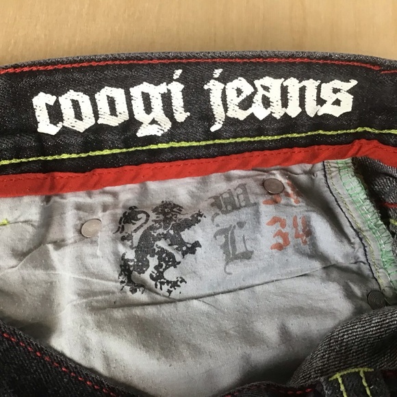 Coogi Mens Embroidered Jeans Gray Denim Baggy Loose Fitting Wide Leg Sz 34 x 34 - Picture 10 of 16
